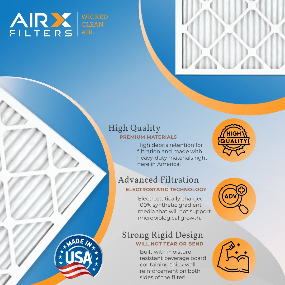 USA Rating, in Comparable MPR 1000, 14x20x1 by WICKED Filter MPR AIR. Pack of Furnace & 1200 FILTERS Air 11 AIRX Made Filters to CLEAN 12 MERV FPR - 7
