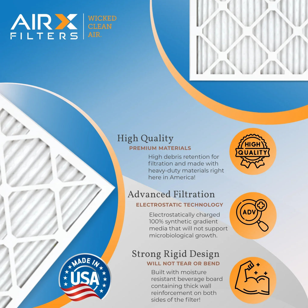 Air AIR. Pleated Furnace Comparable Filter & CLEAN Pack MERV 6 Premium AIRX MPR Filters USA to FILTERS AC WICKED Conditioner 5 8 Filter HVAC 16x22x1 by Electrostatic 16x22x1 Made Air 700 FPR