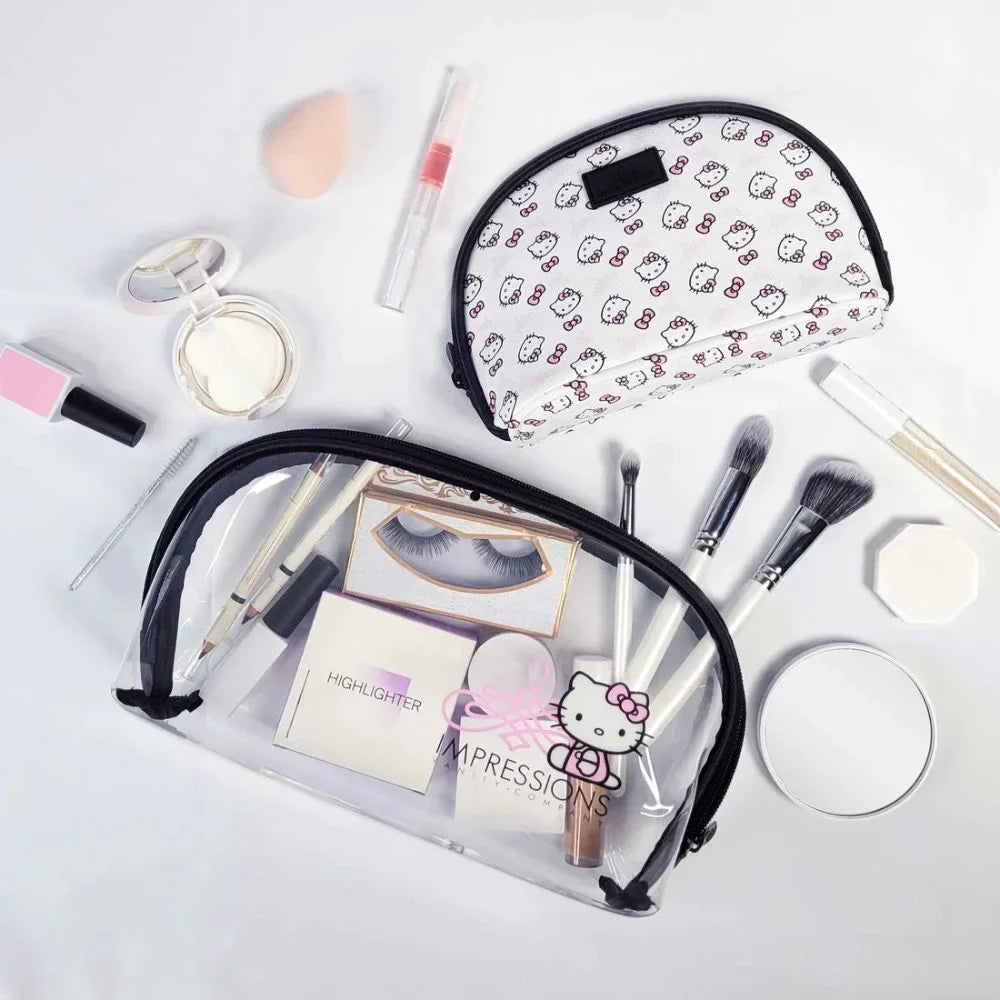 Nested for Pcs Makeup Kitty Travel Clutch (Pink) Purses, Holding Hello Impressions Bag Vanity 2 Makeup