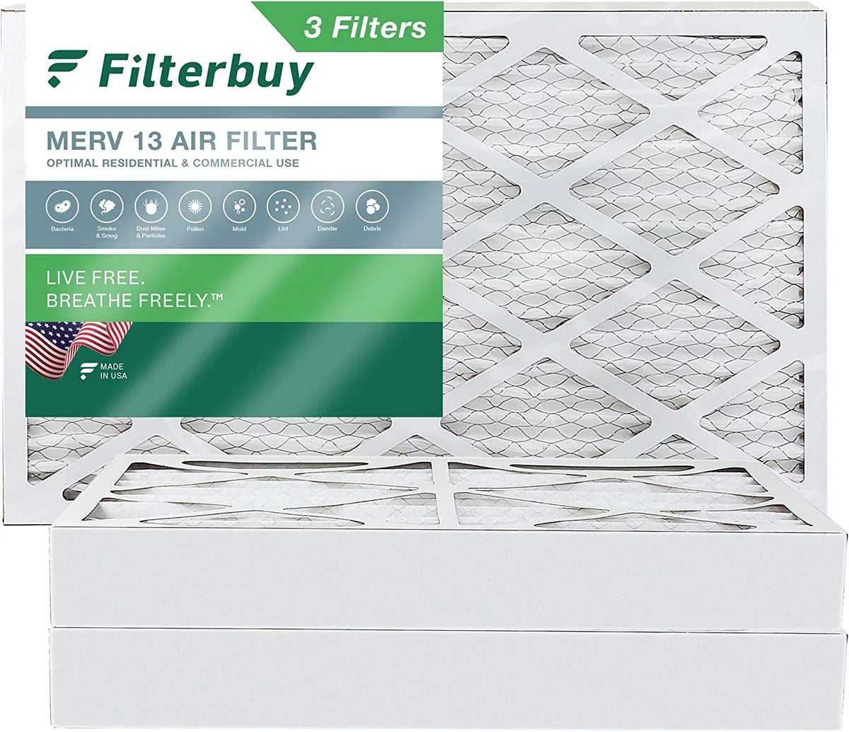 HVAC Furnace Air 8x20x4 AC Filterbuy (3-Pack) Pleated Filters MERV 13