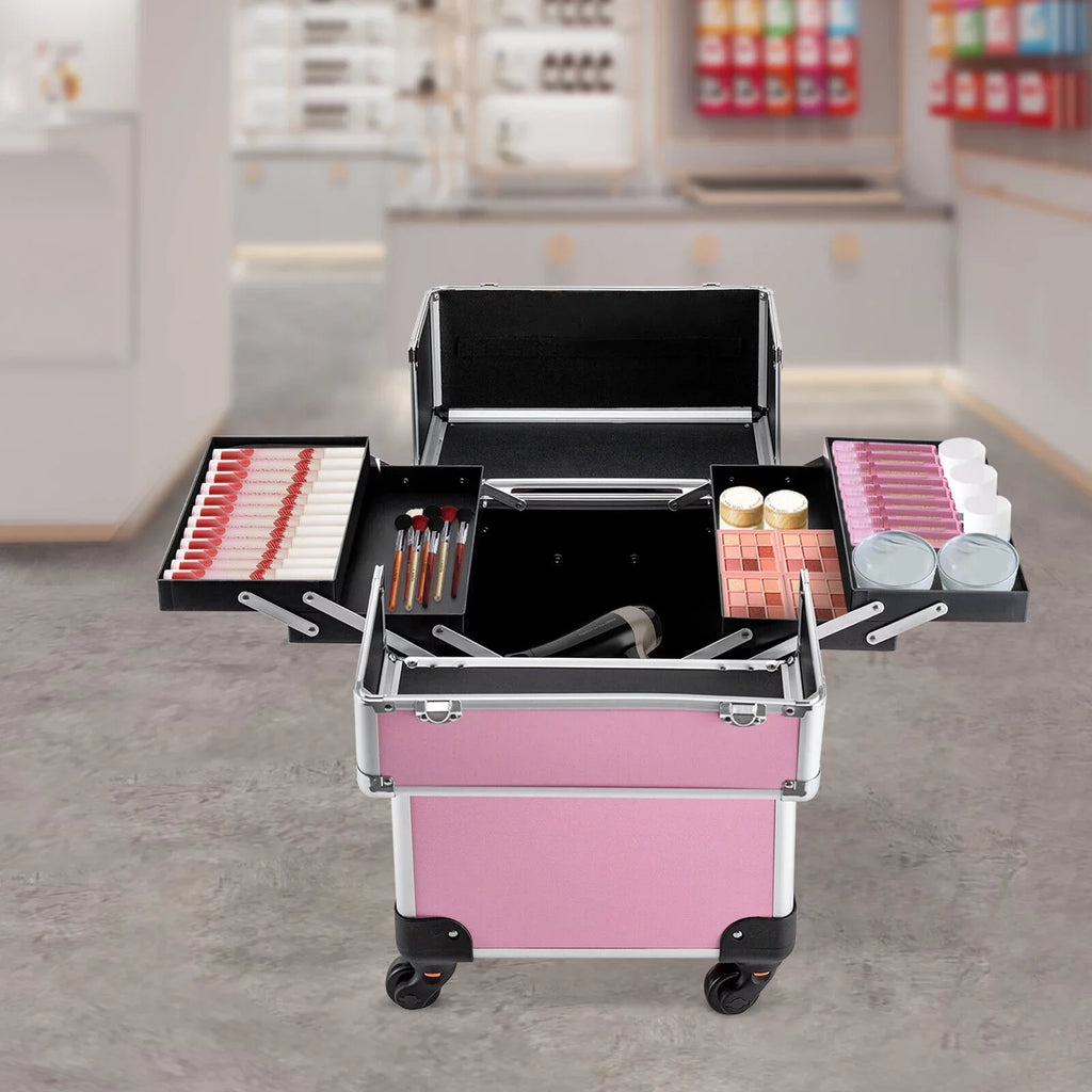 Makeup Train Organizer Makeup Case Trolley Storage Rolling Cosmetic Professional