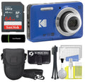 Zoom Bundle Angle Case Cleaning Optical Kodak Video FZ55 Tripod HD Wallet Memory + Camera Digital and 2.7" 28mm PIXPRO LCD + 16MP Camera Full + 1080P 64GB Blue Reader 5X + Card + Wide