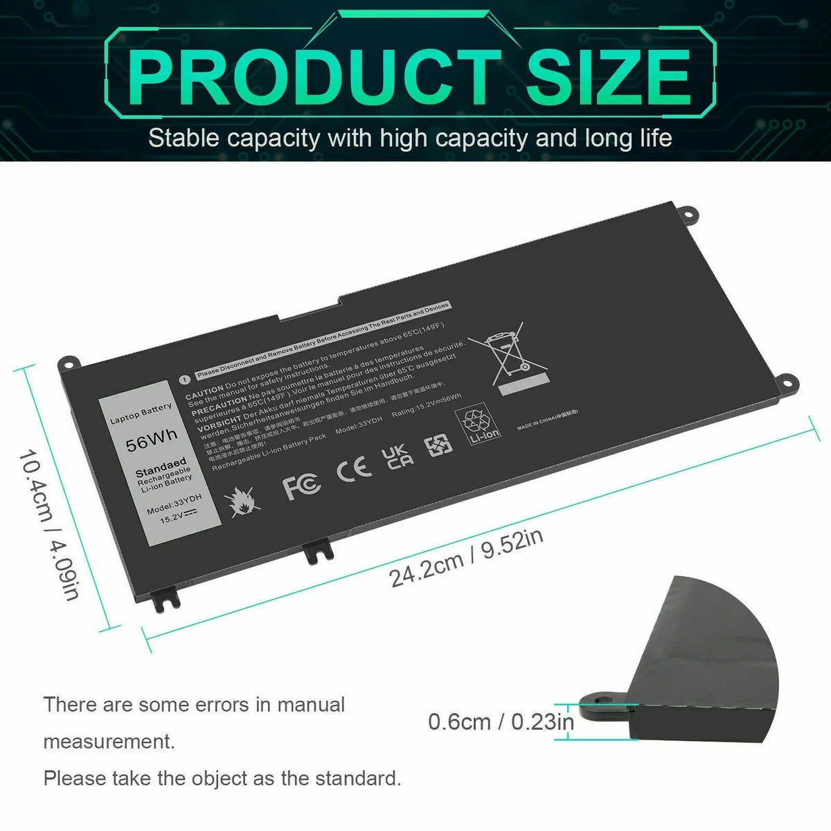 Battery 15 J9NH2 5587 G7 15 Laptop PVHT1 15 17 3579 for G3 3779 G5 7588