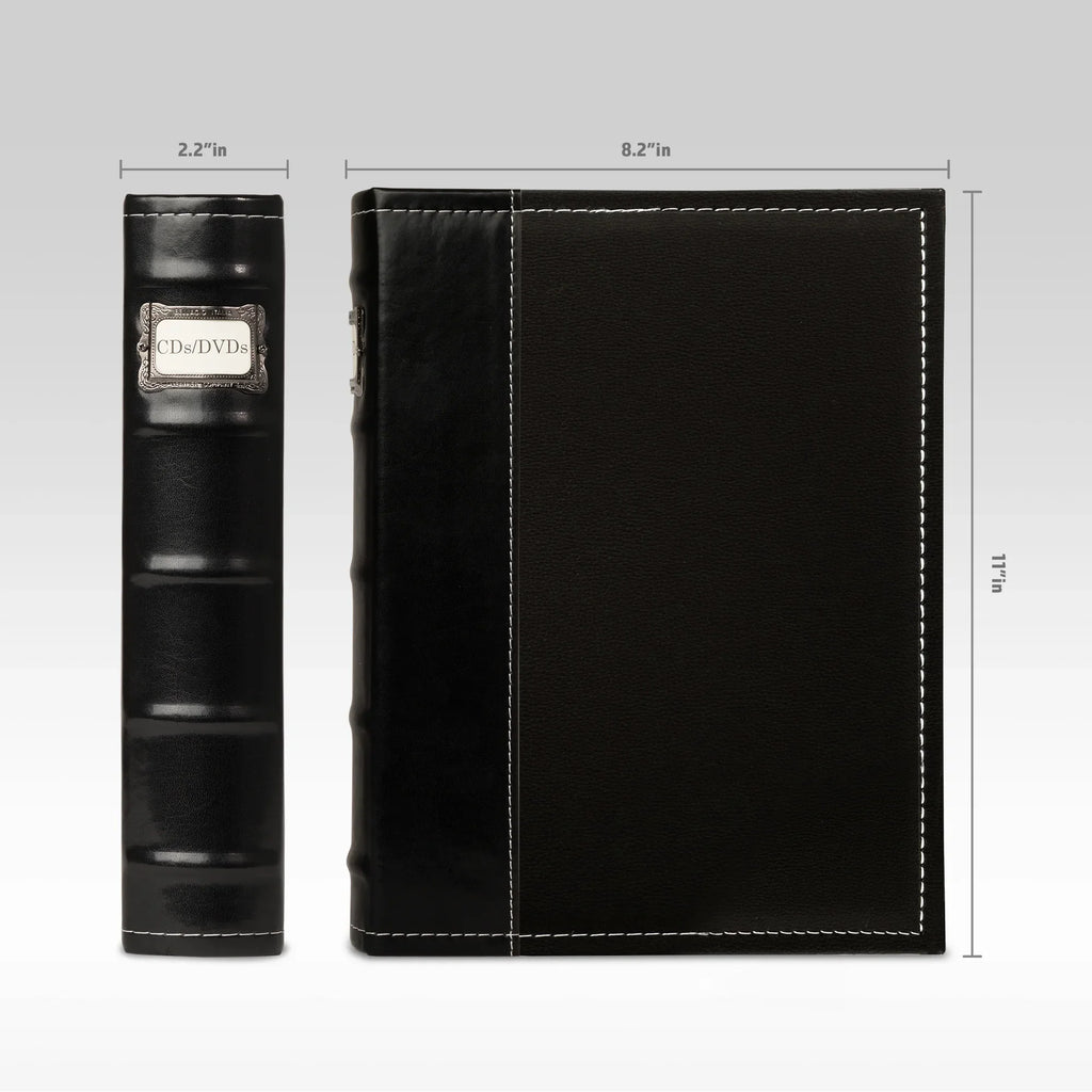 Binder - Sheets & - Acid-Free Black - - Storage Blu DVDs, CDs, Storage Leather Pack Organizer Organizer Binder Bellagio-Italia for 3 Rays, CD/DVD - Games - Video 144-Disc Capacity