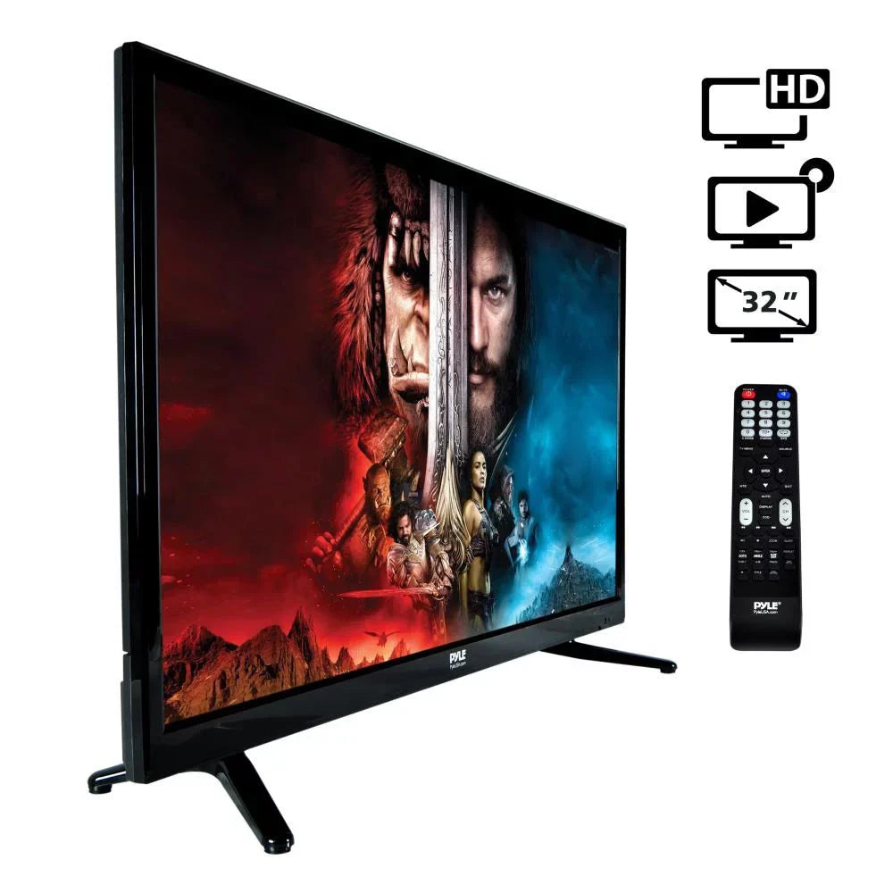 PTVDLED32.5 TV HD 2 32 Pack) Player Inch Pyle x 1080p LED with Widescreen DVD (2