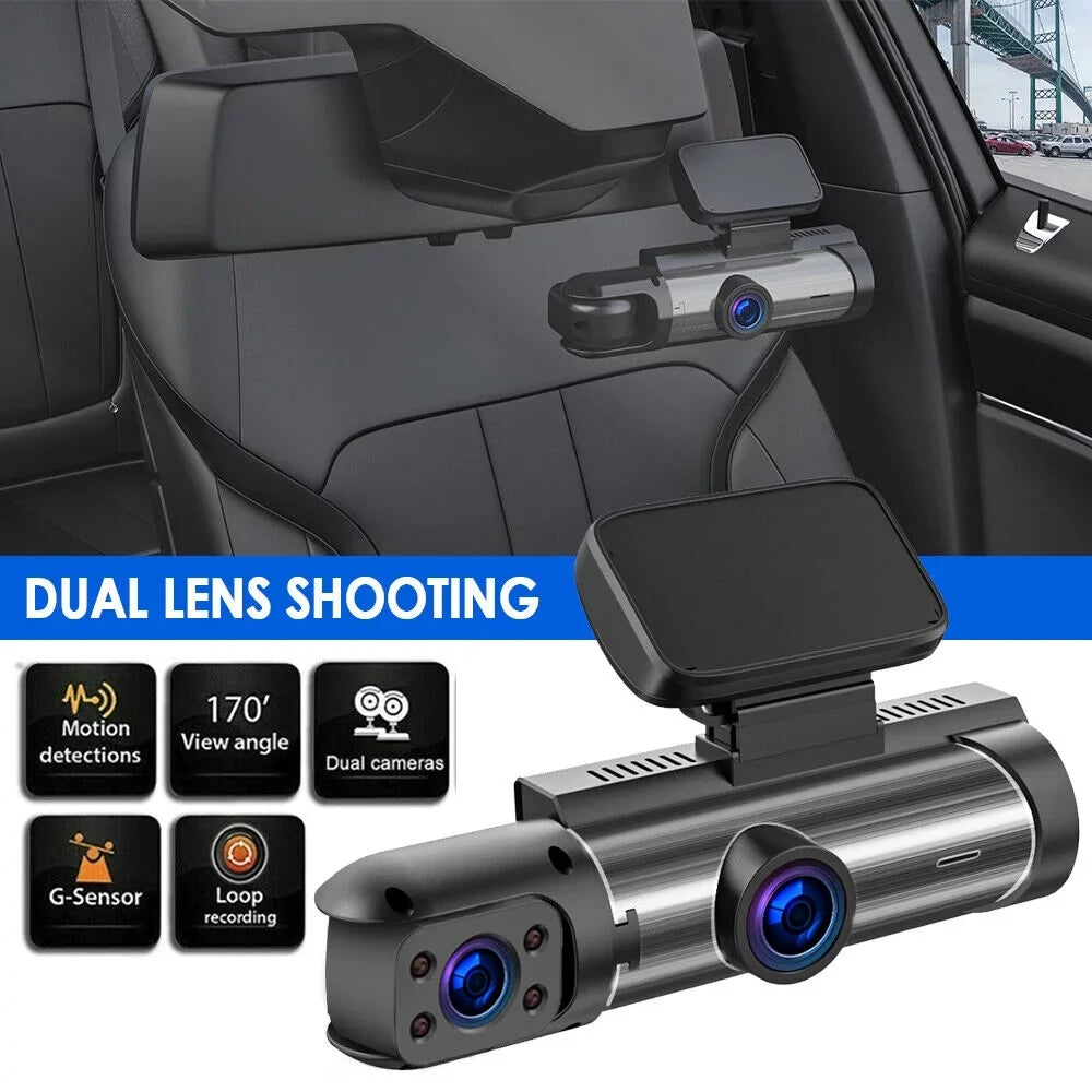 Monitor Camera Lens Cam HD Car Recorder 1080P Video G-sensor Dual Dash Parking Vtin