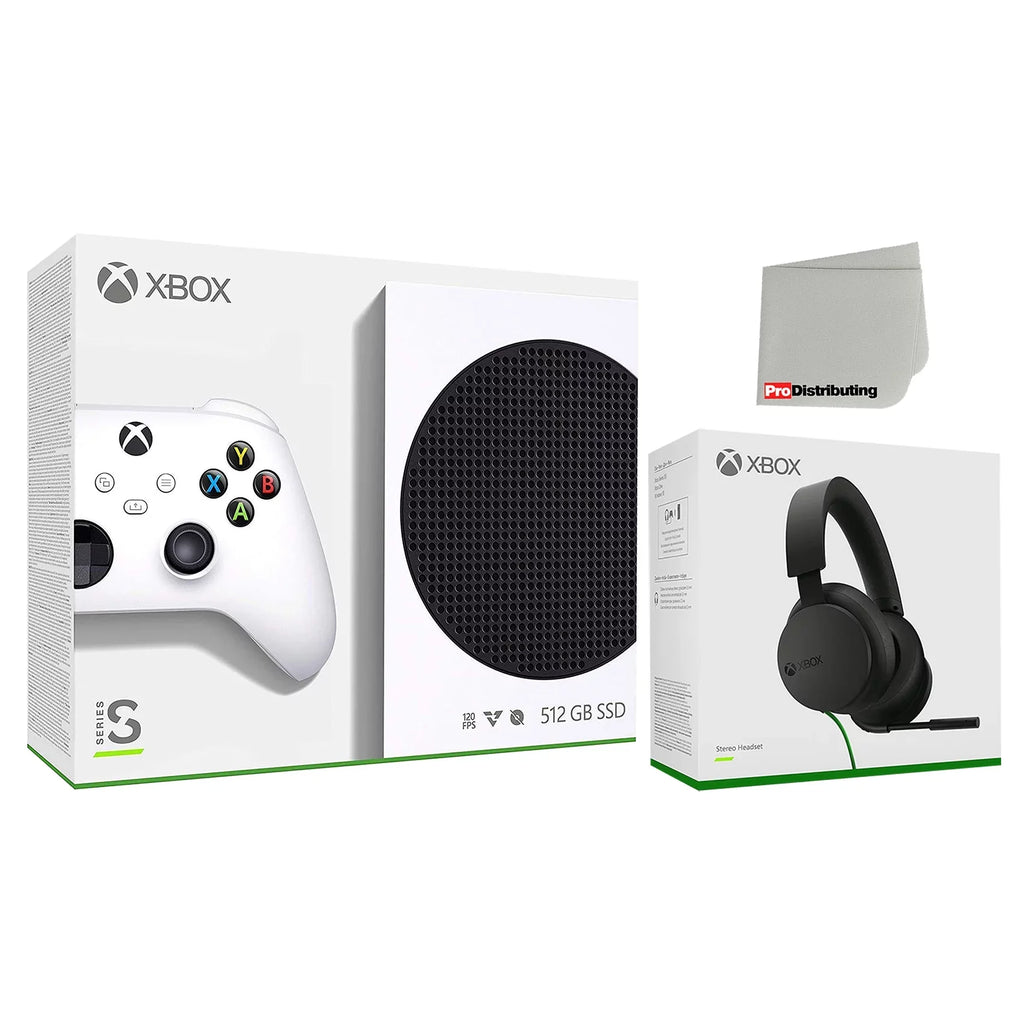 Gaming and Stereo Cloth with 512GB Microsoft Digital Headset Console Cleaning S Series Bundle Xbox