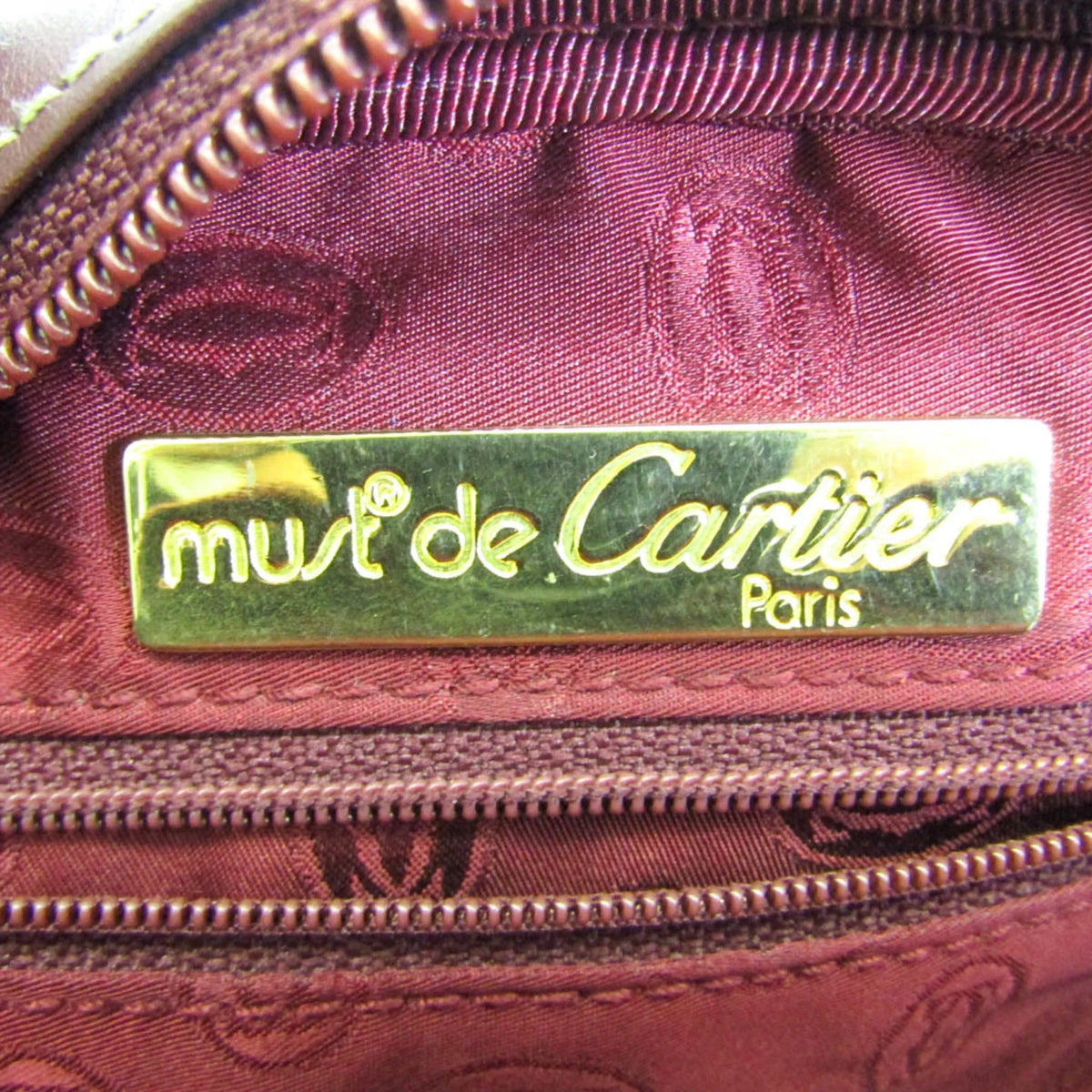 Women's Bag Must Pre-Owned Leather (Good) Shoulder Cartier Bordeaux