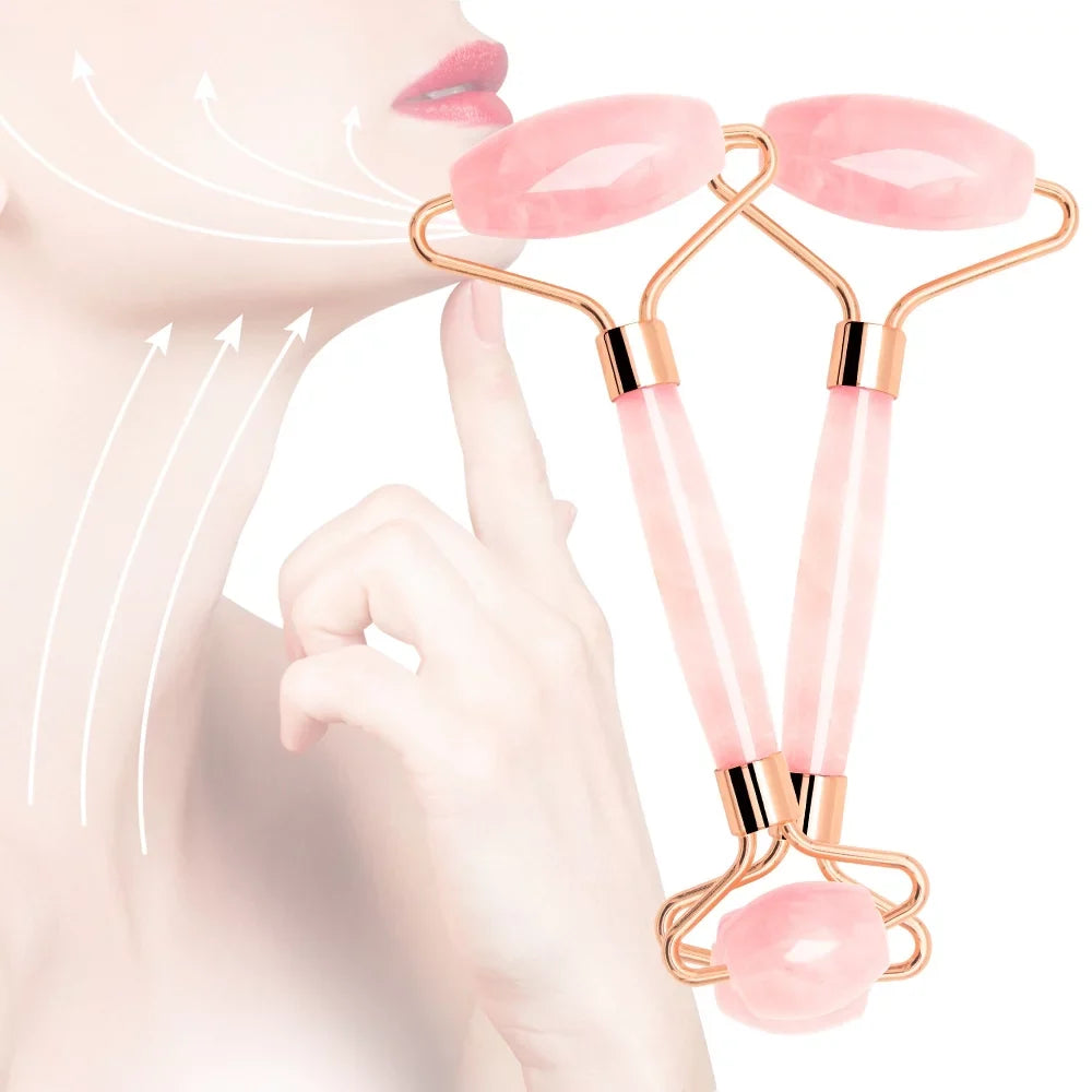Roller, Quartz and Body Fine Sha for Relieve Jade Facial Face Beauty Relaxing Roller Massager and Eyes, Face, Muscle Roller, Tools, Wrinkles Skin Rose Lines Neck, Gua Care