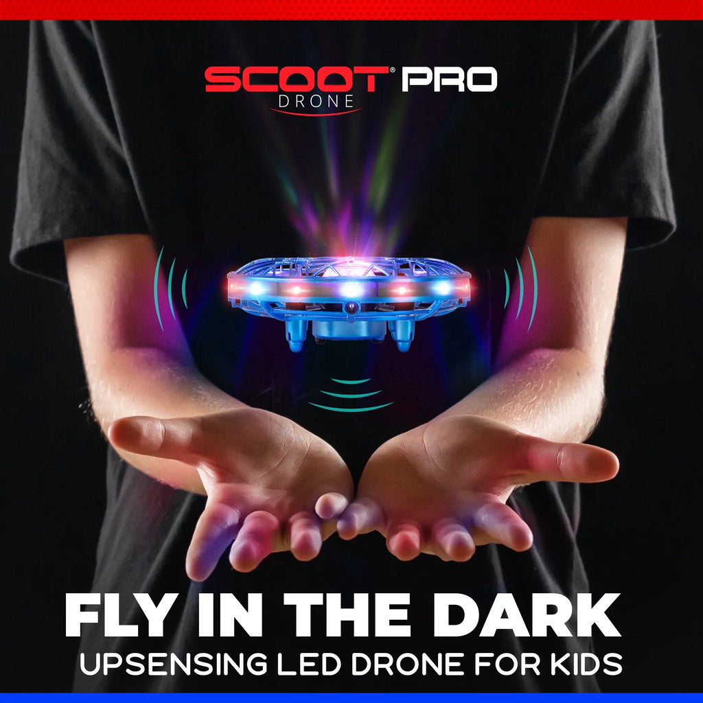Drone Mini Aerial Hand Light Controlled LED Force1 Drone (Blue) Pro Projector with Scoot