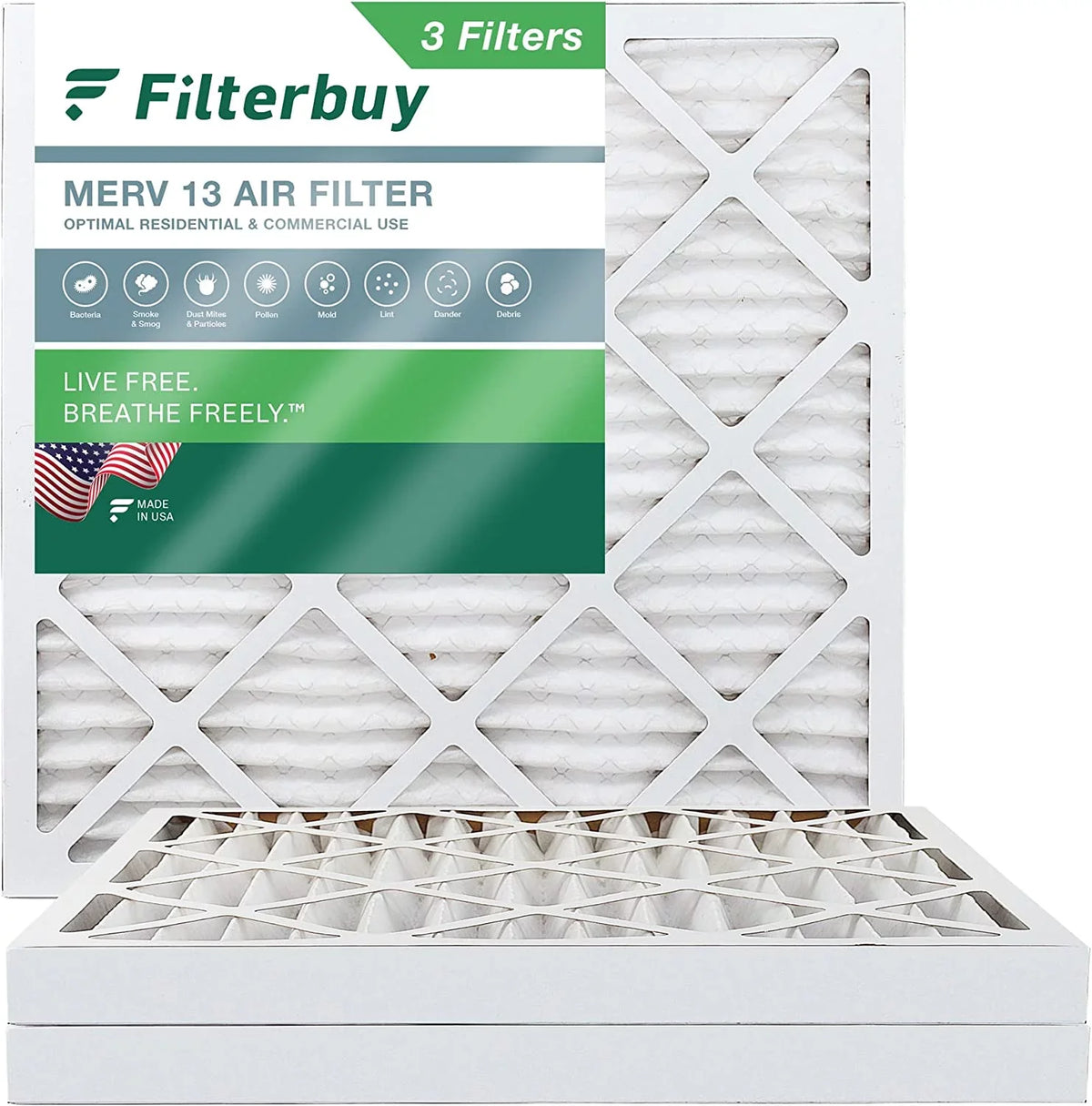13 MERV Filters AC Furnace (3-Pack) 12x12x2 HVAC Pleated Filterbuy Air