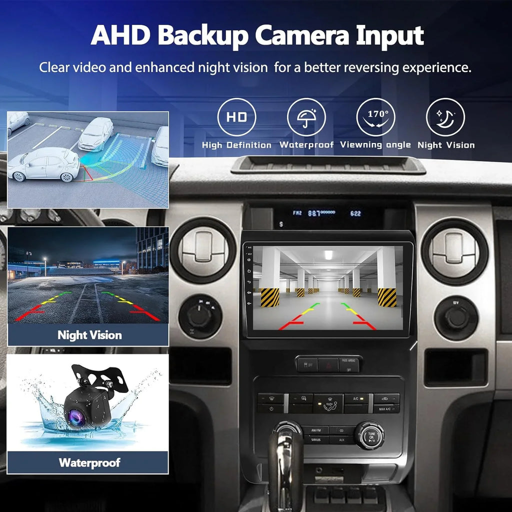 9” Wireless GPS HD with Backup Car 11 Navigation for Touchscreen CarPlay 2010 Android Bluetooth F150 THONZER 2012 Car Radio, Radio Android Auto 2011 FM/WiFi 2009 SVT with Stereo Raptor Camera&MIC