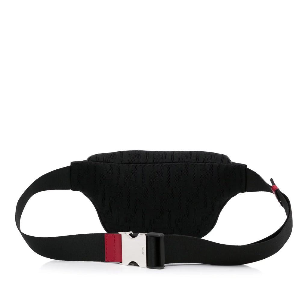 Black FF Belt Grace Pre-Owned Unisex Pocket Fabric Fendi Bag Authenticated Neoprene (Good) Vitello Knit Perforated
