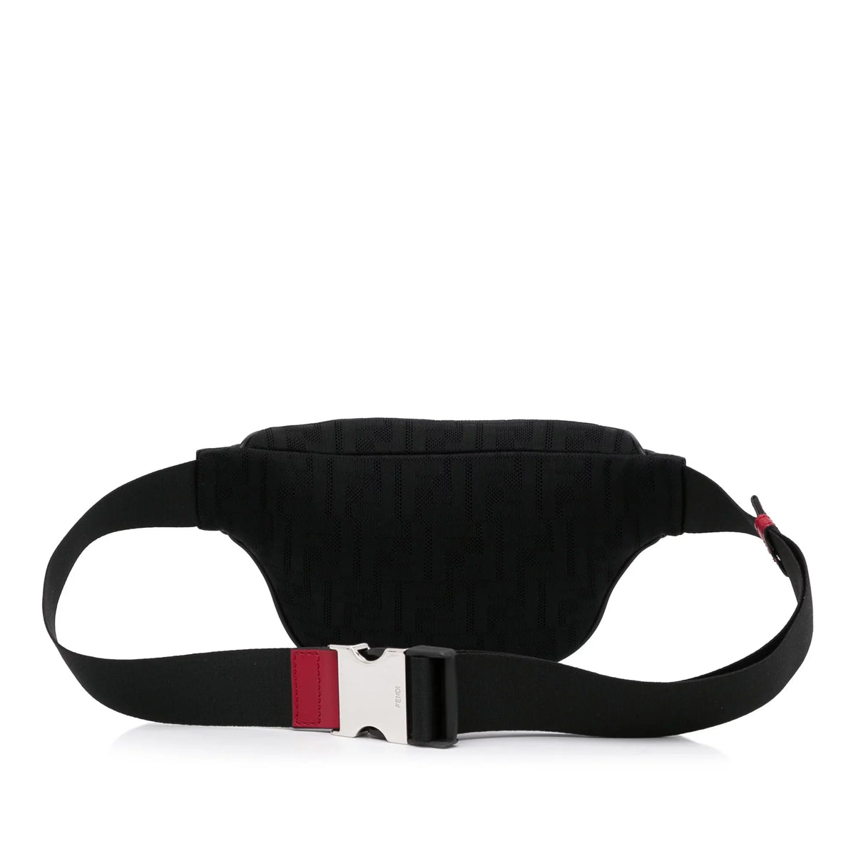 Black FF Belt Grace Pre-Owned Unisex Pocket Fabric Fendi Bag Authenticated Neoprene (Good) Vitello Knit Perforated