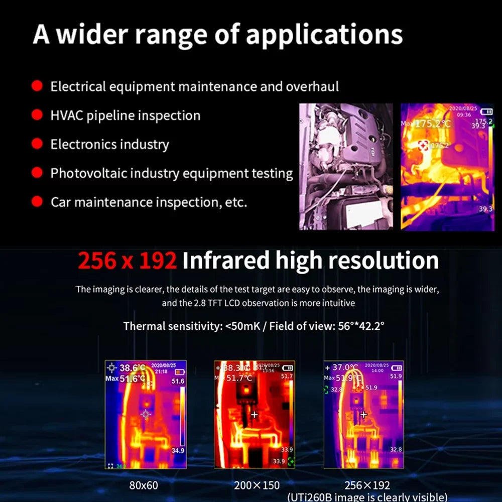 Daakro Handheld Imager UTi260B Camera Thermal Infrared IR Thermometer Imaging UNI-T