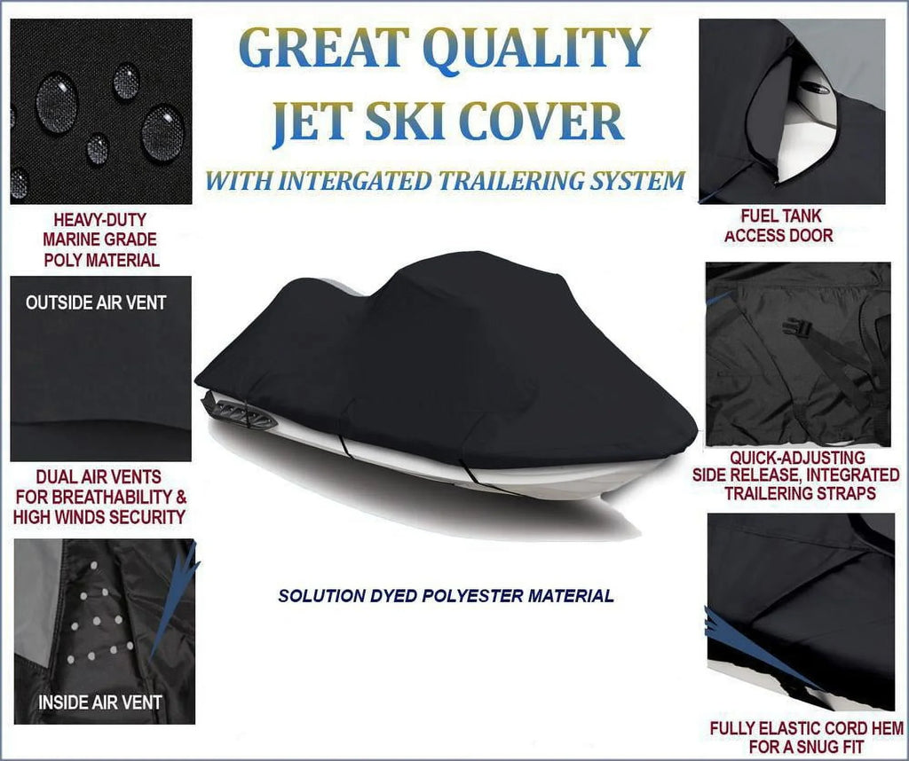 iS Bombardier PWC GTX for Sea-Doo Compatible BLACK Ski DENIER Cover JetSki Doo Sea Watercraft 260 Jet 600 2011 Cover