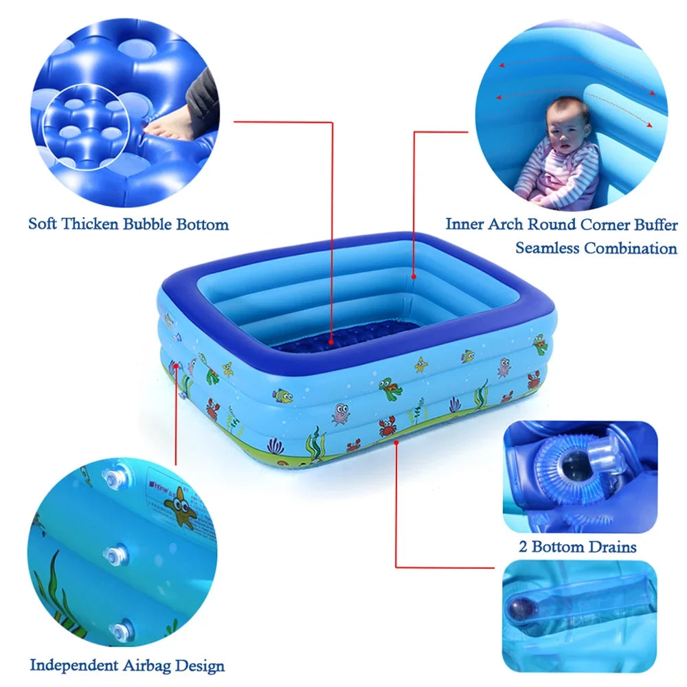 Kid Bathtub Swimming Basin Inflatable Pool Portable Pool OWSOO Swimming
