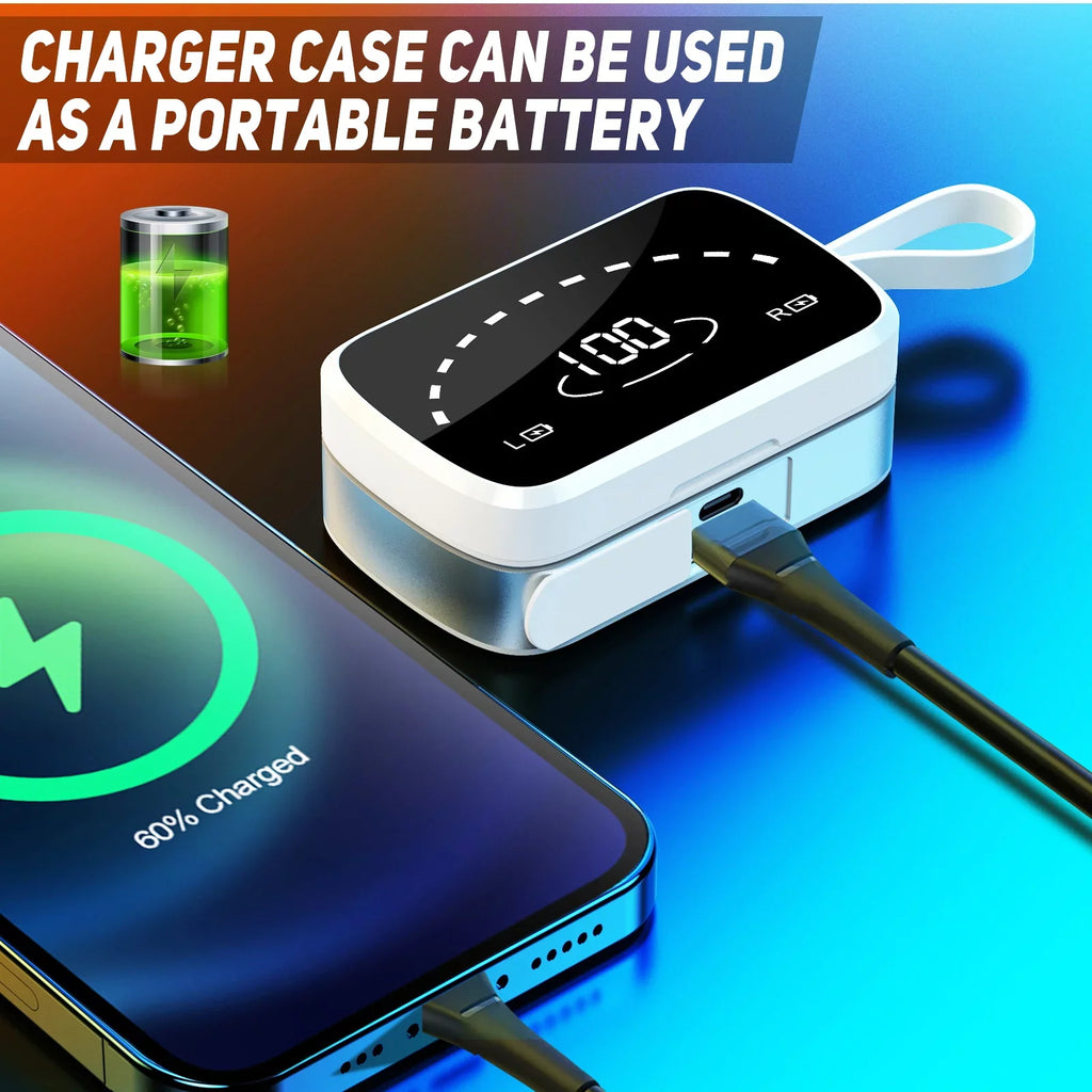7 Earbuds Sport K2 Premium Headset Intelligence Case LED Digital Display Headphones Wireless Built-in Pro Mic Bluetooth for Realme grade Fidelity Earphones Sound Charging