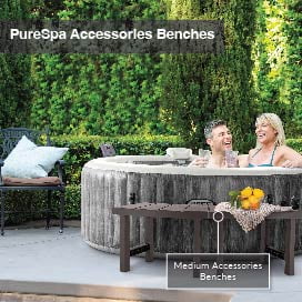 4 Intex w/ Accessories 2 PureSpa Benches, Compatible Spas Medium Person