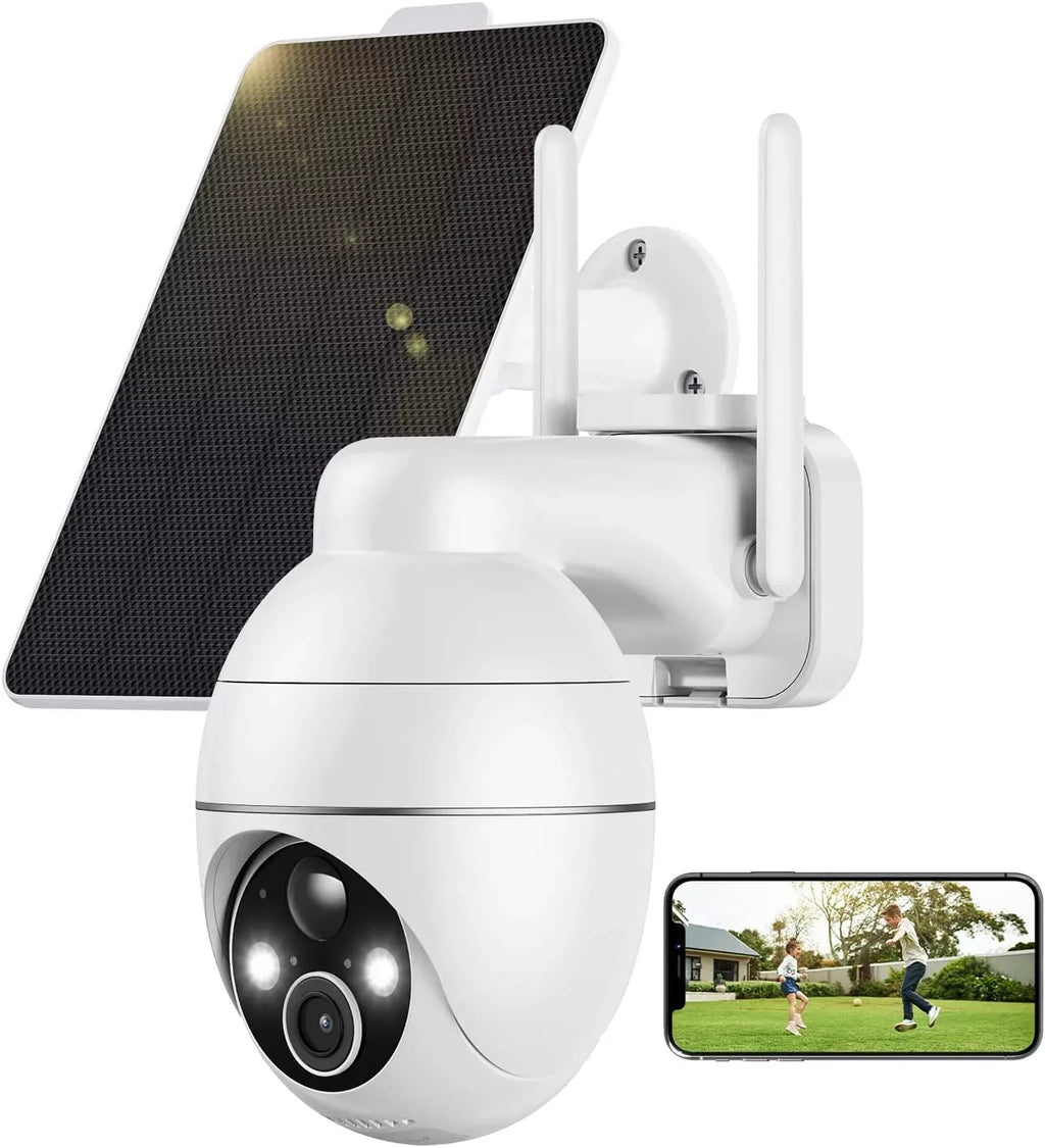 2.4GHZ Vision, Digital Color Night PIR IP65 Waterproof exterior Spotlight Ultra with Zoom, Detection, Pan Security Cameras Wireless HD Tilt, Solar with Security 2K Wi-Fi, exterior Camera 4X