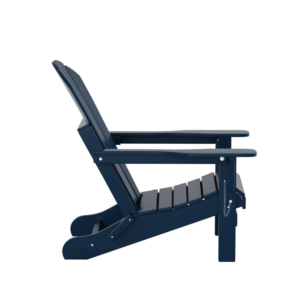 Navy Poly 4), exterior EXTRA (Set Blue Classic Folding PLATINUM Chairs Patio of Adirondack