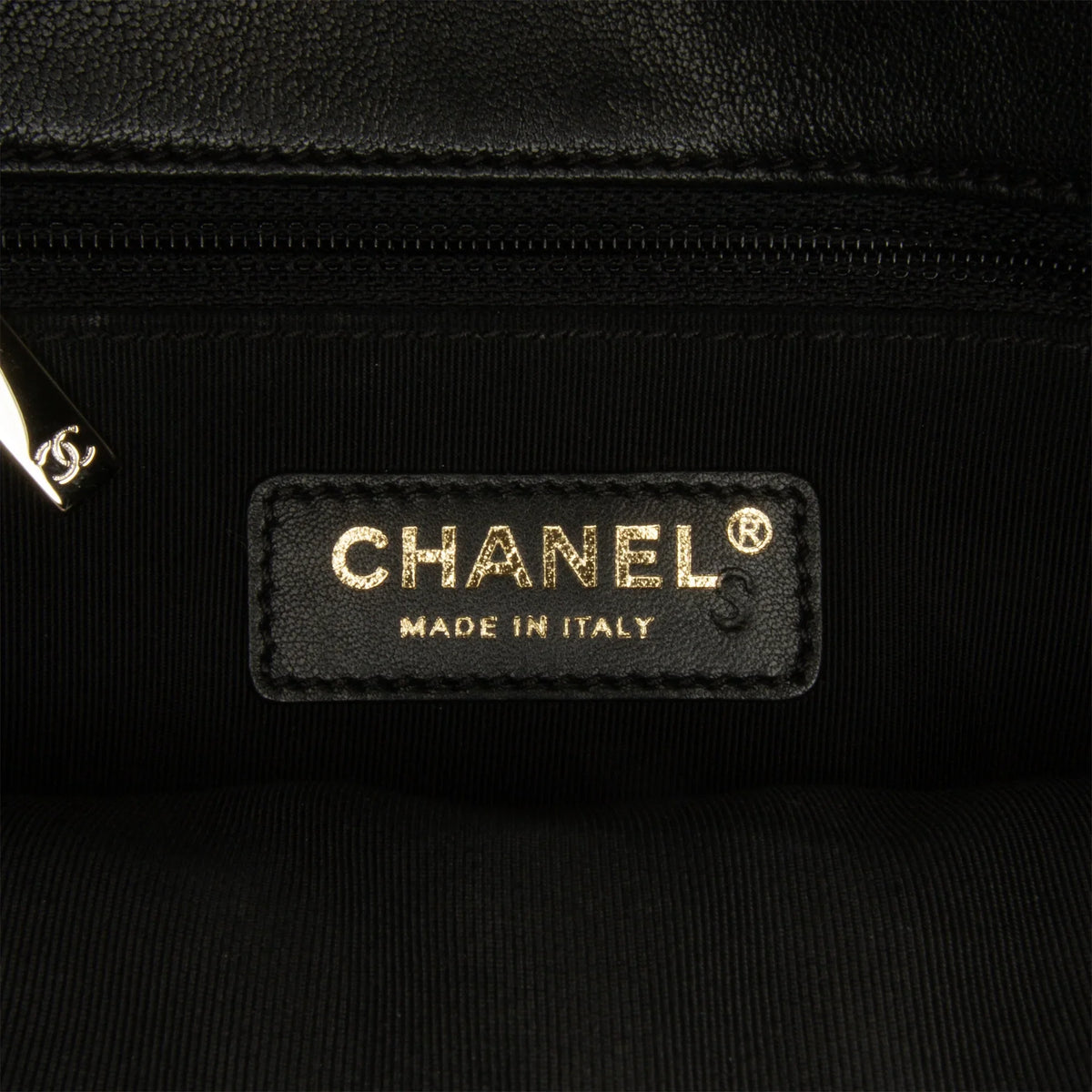 Calf Elaphe Double (Good) Unisex Leather Satchel Pre-Owned skin Chevron Authenticated Flap Black