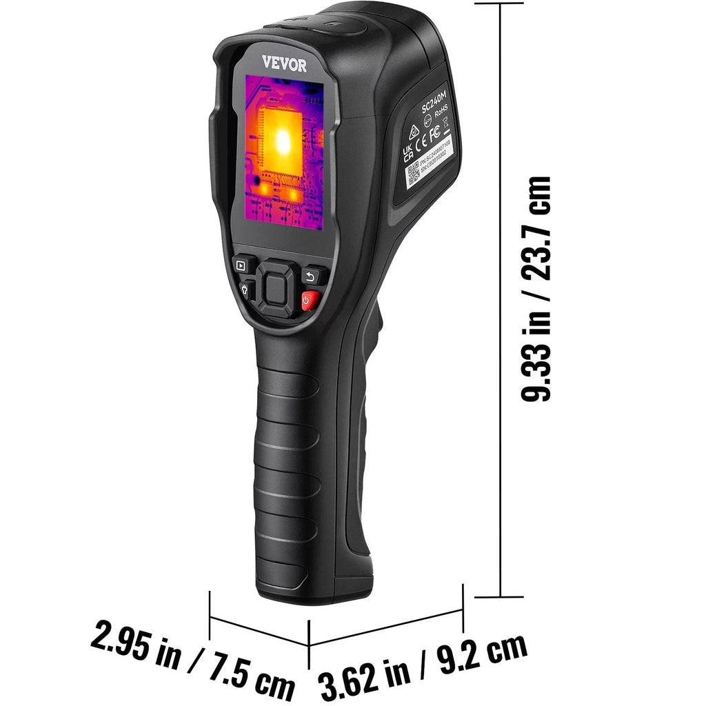 Imaging Range, Refresh 2MP Built-in 240x180 with Temperature 64G VEVOR Infrared Visual SD Resolution -4℉~1022℉ Camera, with Battery Card Rechargeable Thermal IR Camera, 20Hz Rate and Li-ion Camera
