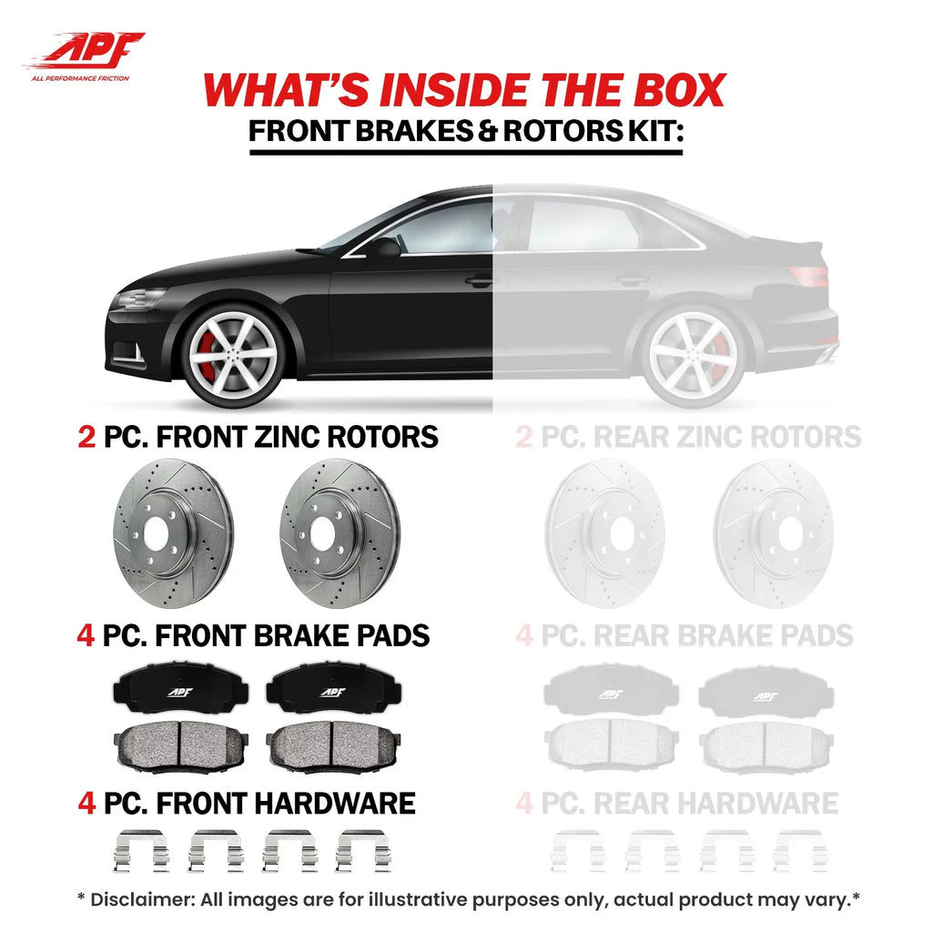 '+ 4WD 2003-2011 Front Brake Zinc for Pads Drill/Slot Ceramic Ranger Rotors