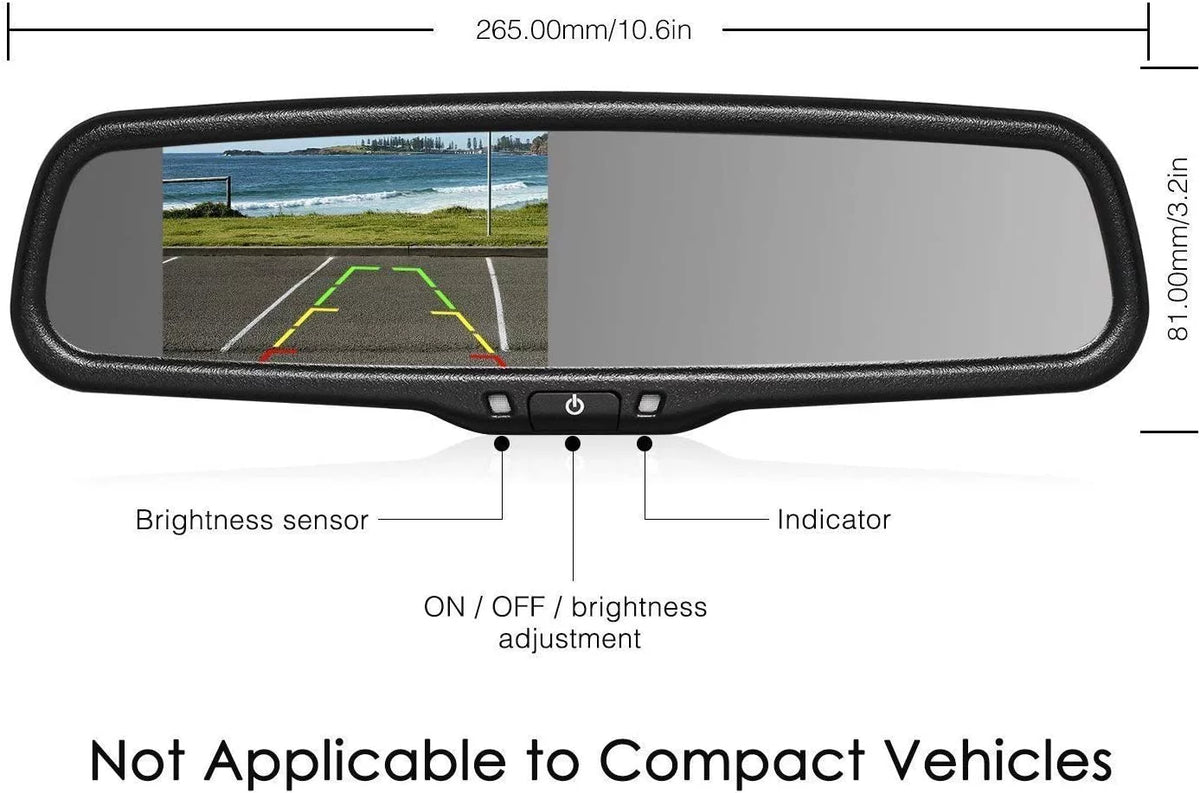 System IP OEM Camera for Back 68 Rear Reversing with Up (T2 Night Back & Monitor AUTO-VOX Camera, View Car ) Vision Mirror Parking 4.3”LCD Up Waterproof