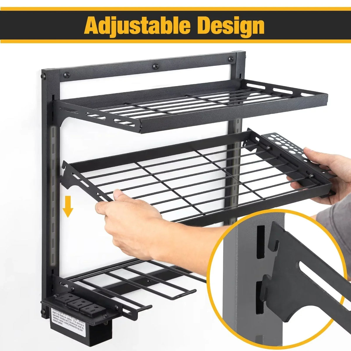 COFIT Workshop Rack Tool Organizer, Wall Tool Power Organizer, Adjustable Height Garage Organization Power Station, and 3 Tool Layers Iron Holder Charging for Drill with Mount Storage Tool