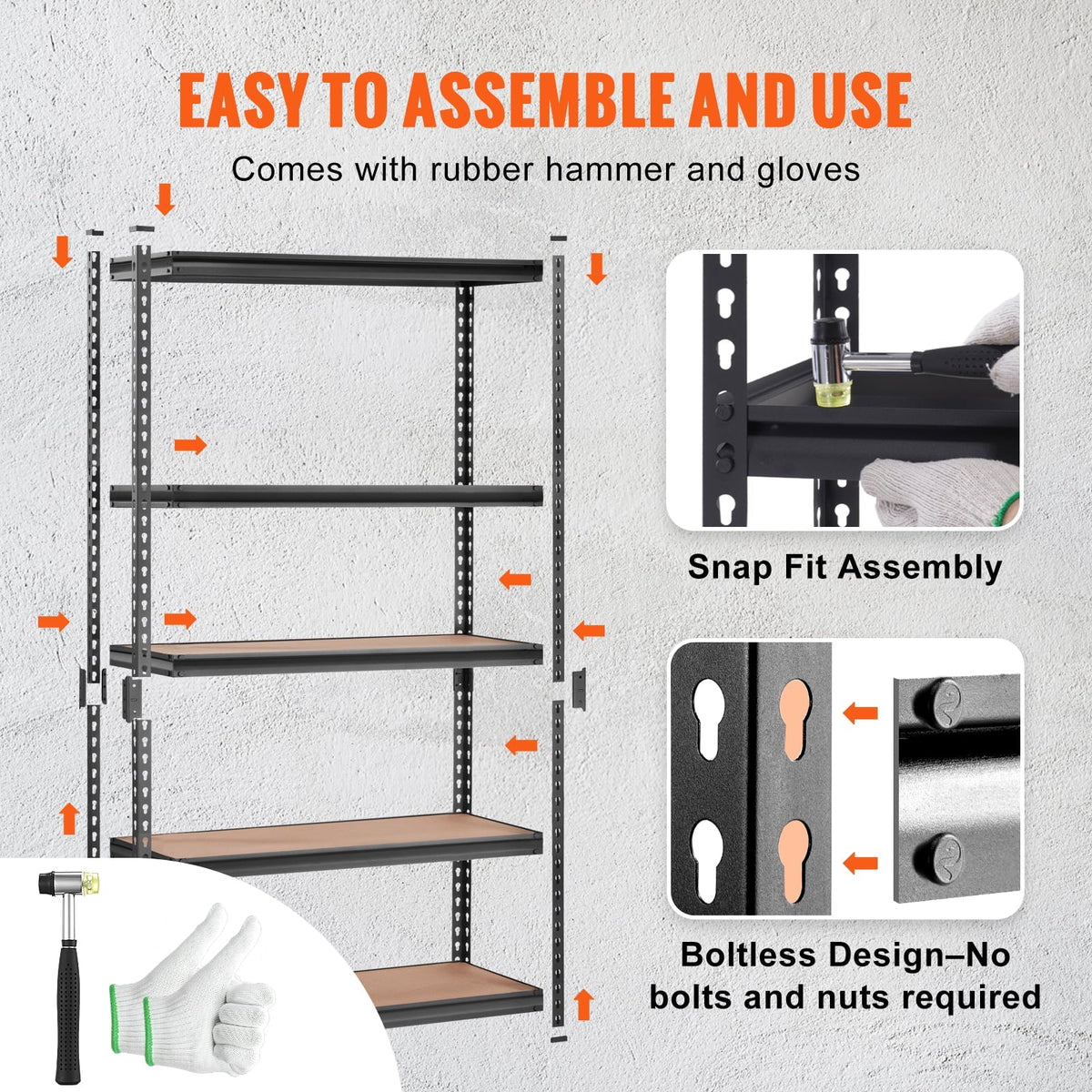 72 18 lbs x D in. Rack 2000 Storage Storage H ,Garage x 48 in. 5-Tier BENTISM in. W Shelving Load Adjustable Unit
