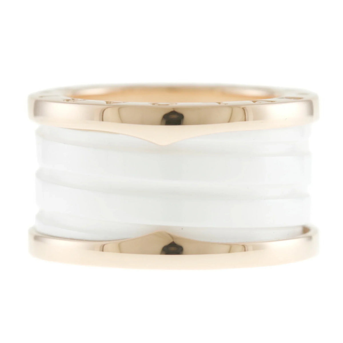 B B-zero.1 Ring BVLGARI 18K Zero 4 Pre-Owned White Ceramic Women's No. 10 Bvlgari Band (Good) One