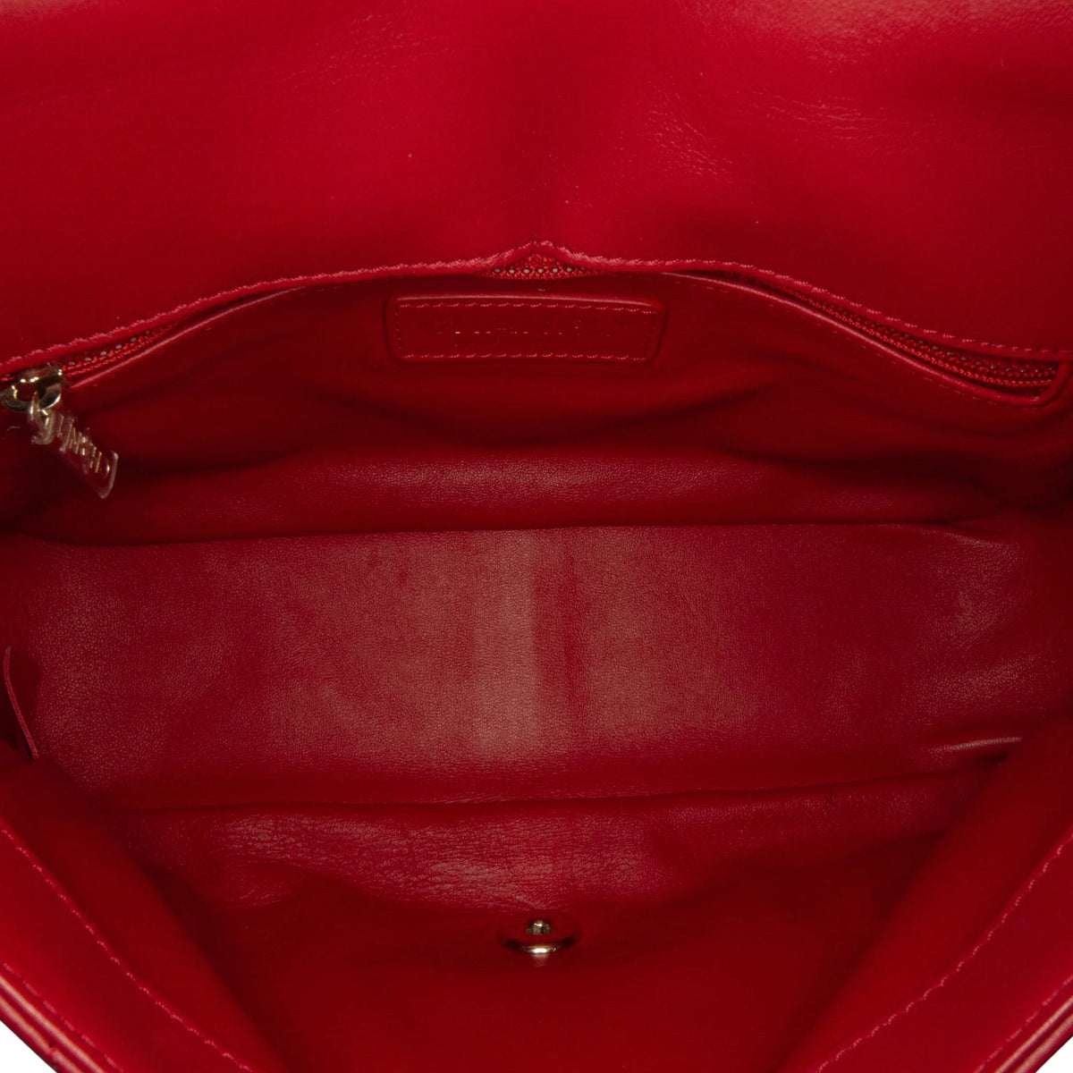 Lambskin Leather Authenticated (Good) Carry Unisex Red Small Easy Satchel Bag Pre-Owned Flap